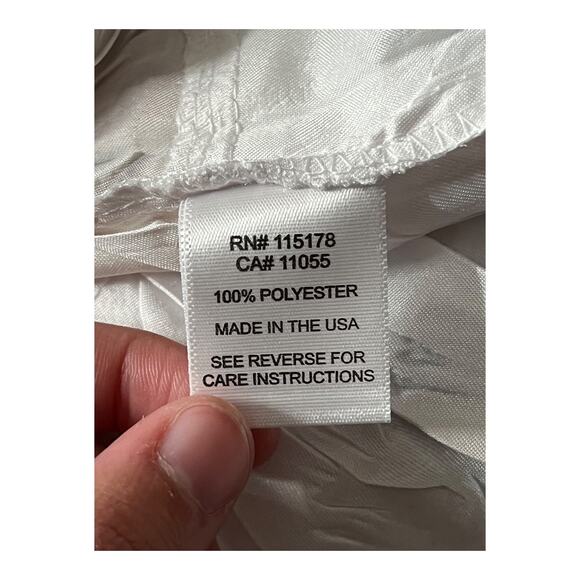 Komarov dress crinkle sleeveless midi gray white size Large L - Picture 6 of 7